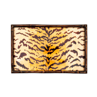 Tigre Golden Bamboo Edge Lacquer Vanity Tray