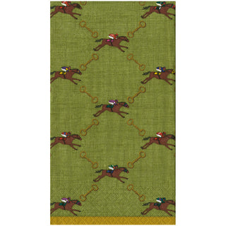 And They'Re Off Sage Guest Towel - package of 15