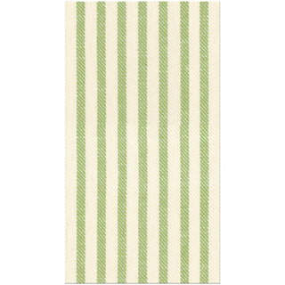 Melograno Stripe Sage-Paper Linen Paper Linen Guest Towels -12 per package
