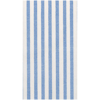 Melograno Stripe Blue-Paper Linen Paper Linen Guest Towels -12 per package