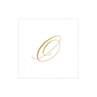 White Pearl Initial "O" Paper Linen Boxed Cocktail Napkins - box of 30