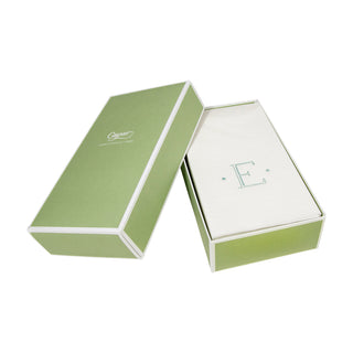 Caspari Antique Initial-Robin's Egg Paper Linen Boxed Guest Towel 24-In