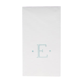 Caspari Antique Initial-Robin's Egg Paper Linen Boxed Guest Towel 24-In