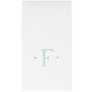 Caspari Antique Initial-Robin's Egg Paper Linen Boxed Guest Towel 24-In