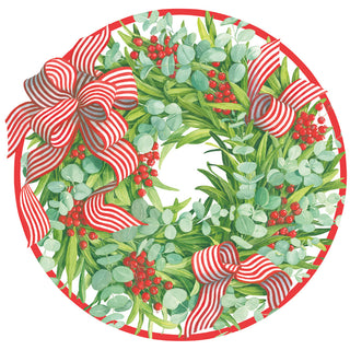 Ribbon Stripe Wreath Hardback Placemat - 1 count