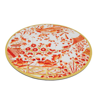 Gilded Porcelain Coral Hardback Placemat - 1 count