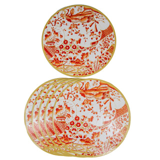 Gilded Porcelain Coral Hardback Placemat - 1 count