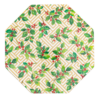 Holly And Fretwork Hardback Placemat - 1 count