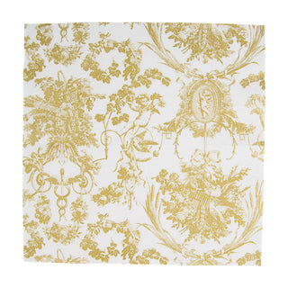 Romantic Toile Gold Cocktail Napkins - 20 Per Package