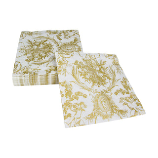 Romantic Toile Gold Napkin Luncheon