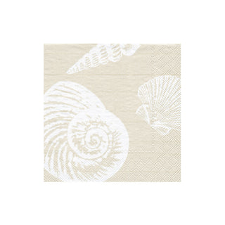 Shells Sand Boxed Cocktail Napkins - 40 per box