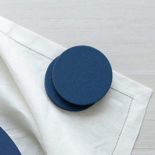 Classic Canvas Navy Coaster Round 8-In Felt/Canvas