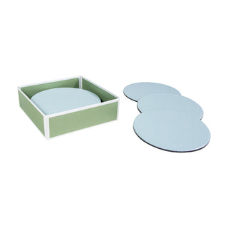 Soft Aqua Lizard Coaster Round 8 In Felt-4 Inch Diam