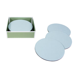 Soft Aqua Lizard Coaster Round 8 In Felt-4 Inch Diam