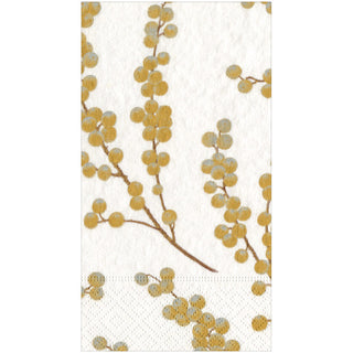 Berry Branches White/Gold Guest Towel