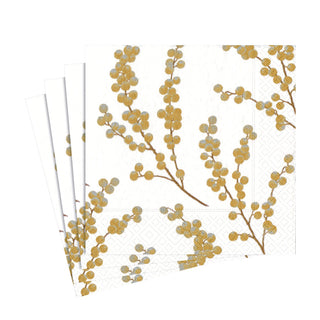 Berry Branches White/Gold 2 Napkin Luncheon