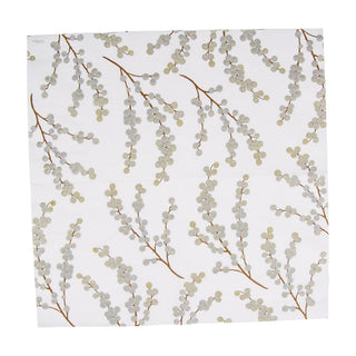 Berry Branches White/Silver Napkin Luncheon