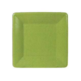 Grosgrain Border Moss Green  Sq Salad/Dessert Plates Square