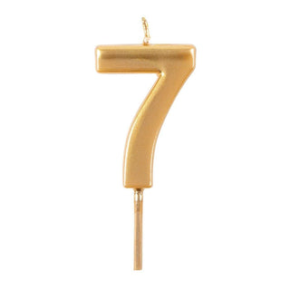 Number Candle 7-Gold Candle Birthday Number