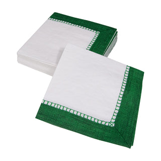 Linen Border Emerald Napkin Cocktail