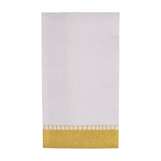 Linen Border Gold Guest Towel