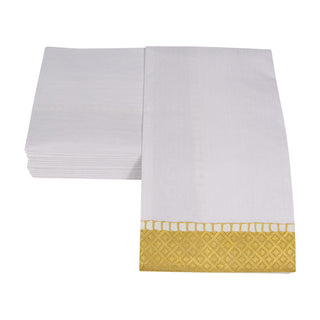 Linen Border Gold Guest Towel
