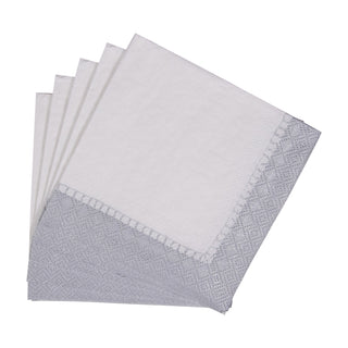Linen Border Silver Napkin Cocktail