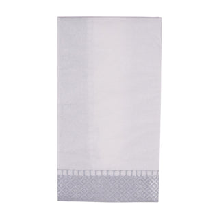 Linen Border Silver Guest Towel