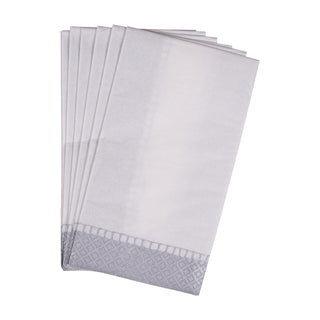 Linen Border Silver Guest Towel