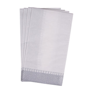 Linen Border Silver Guest Towel