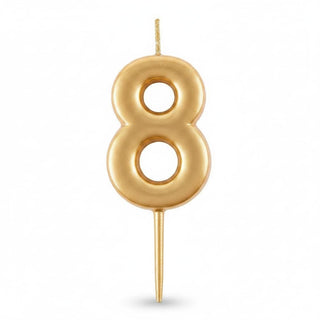 Number Candle 8-Gold Candle Birthday Number