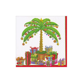 Deck The Palm Pearl Cocktail Napkins - includes 20 per package