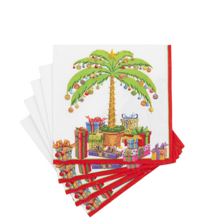 Deck The Palm Pearl Cocktail Napkins - includes 20 per package