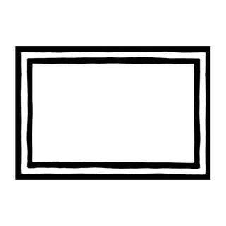 Stripe Border Black Foil Place Card Gallery 8 In