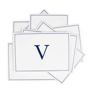 Navy Embossed Initial Note Initial Notes 8 In Embossed