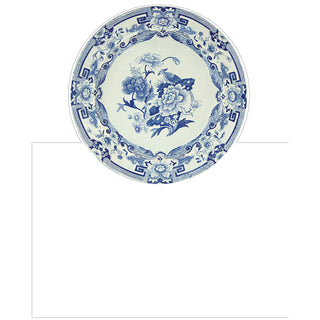 Blue and White Die Cut Plate Place Cards - 8 count