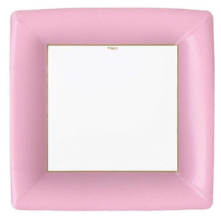 Grosgrain Light Pink  Sq Dinner Plates Square