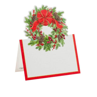Evergreen Wreath Place Cards Die Cut Package 8 In