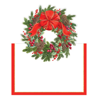 Evergreen Wreath Place Cards Die Cut Package 8 In