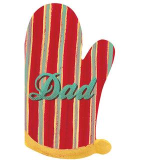 Dad Oven Mitt Blank Die Cut Greeting Card - 1 card with envelope