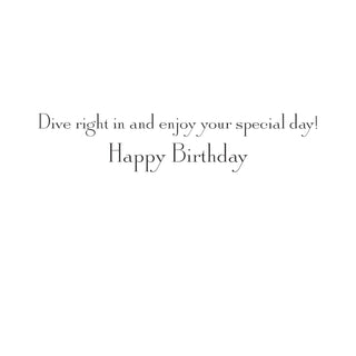 Diving Into Wine Glass Birthday Greeting Card - 1 card with envelope