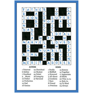 Dad Crossword Blank Greeting Card - 1 card with envelope