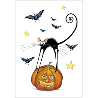 Bat Cat Halloween Specialty Cards 6 In