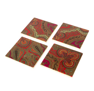 Jaipur Fuchsia Lacquer Coasters Set Of 4