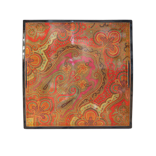 Jaipur Fuchsia Lacquer Square Tray-14X14