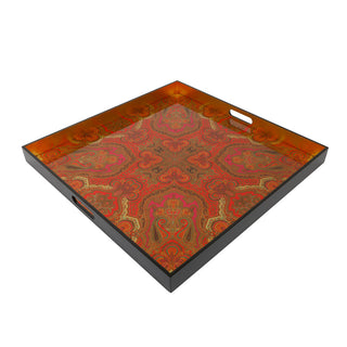 Jaipur Fuchsia Lacquer Oversize Square Tray-30X30