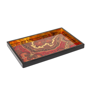 Jaipur Crimson Lacquer Sm Rect Tray-8 7/8 X 13 3/4