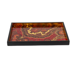 Jaipur Crimson Lacquer Sm Rect Tray-8 7/8 X 13 3/4