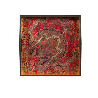 Jaipur Crimson Lacquer Square Tray-14X14