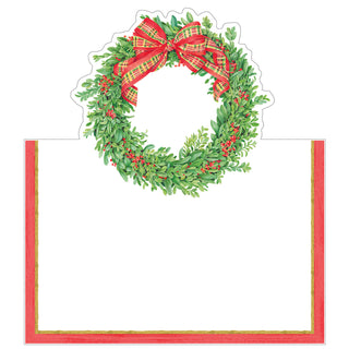 Boxwood and Berries Wreath Place Cards Die Cut Package 8 In